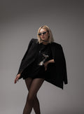 Oversized Black Unisex T-shirt with a Unique Print Floral Trance