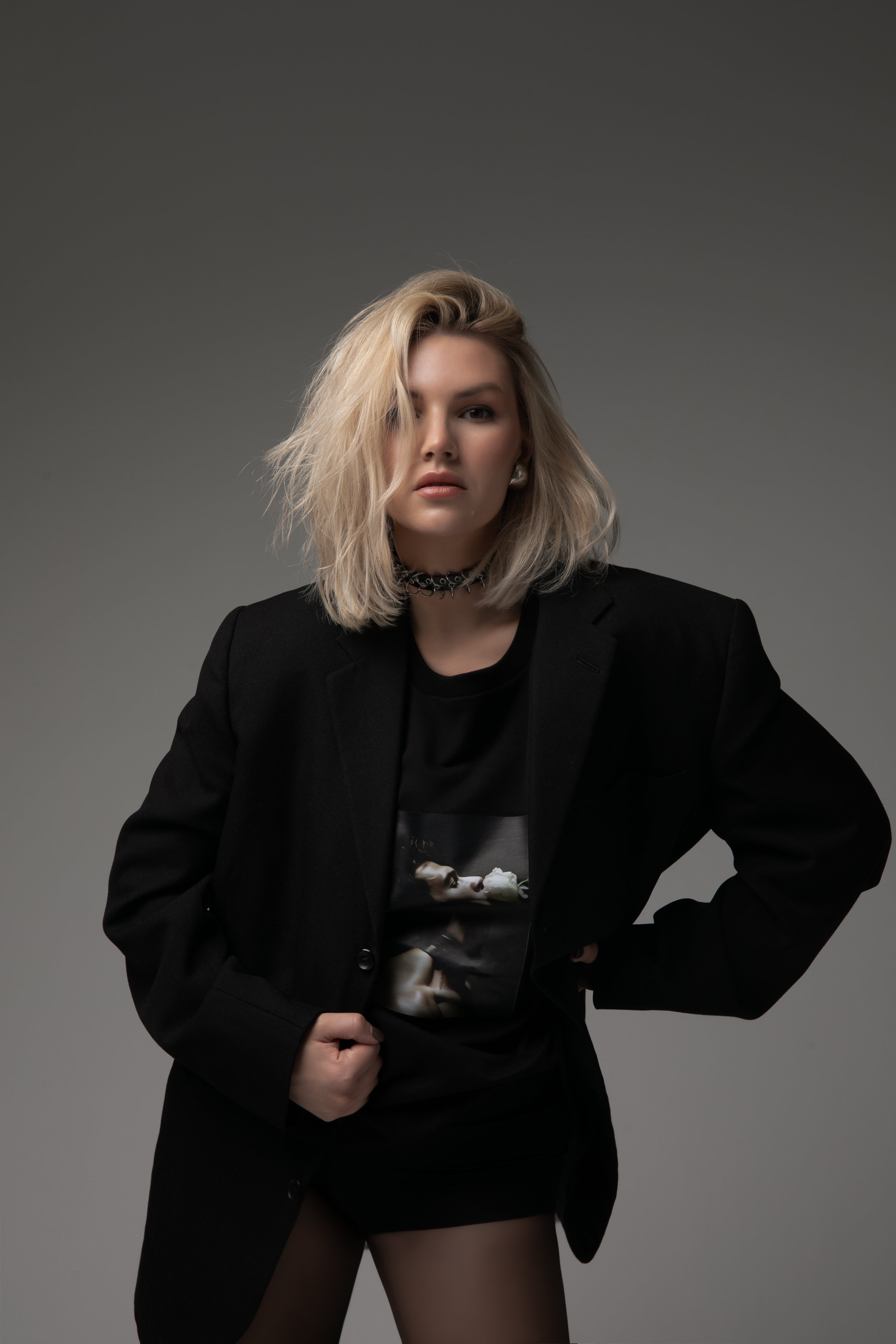 Oversized Black Unisex T-shirt with a Unique Print Floral Trance