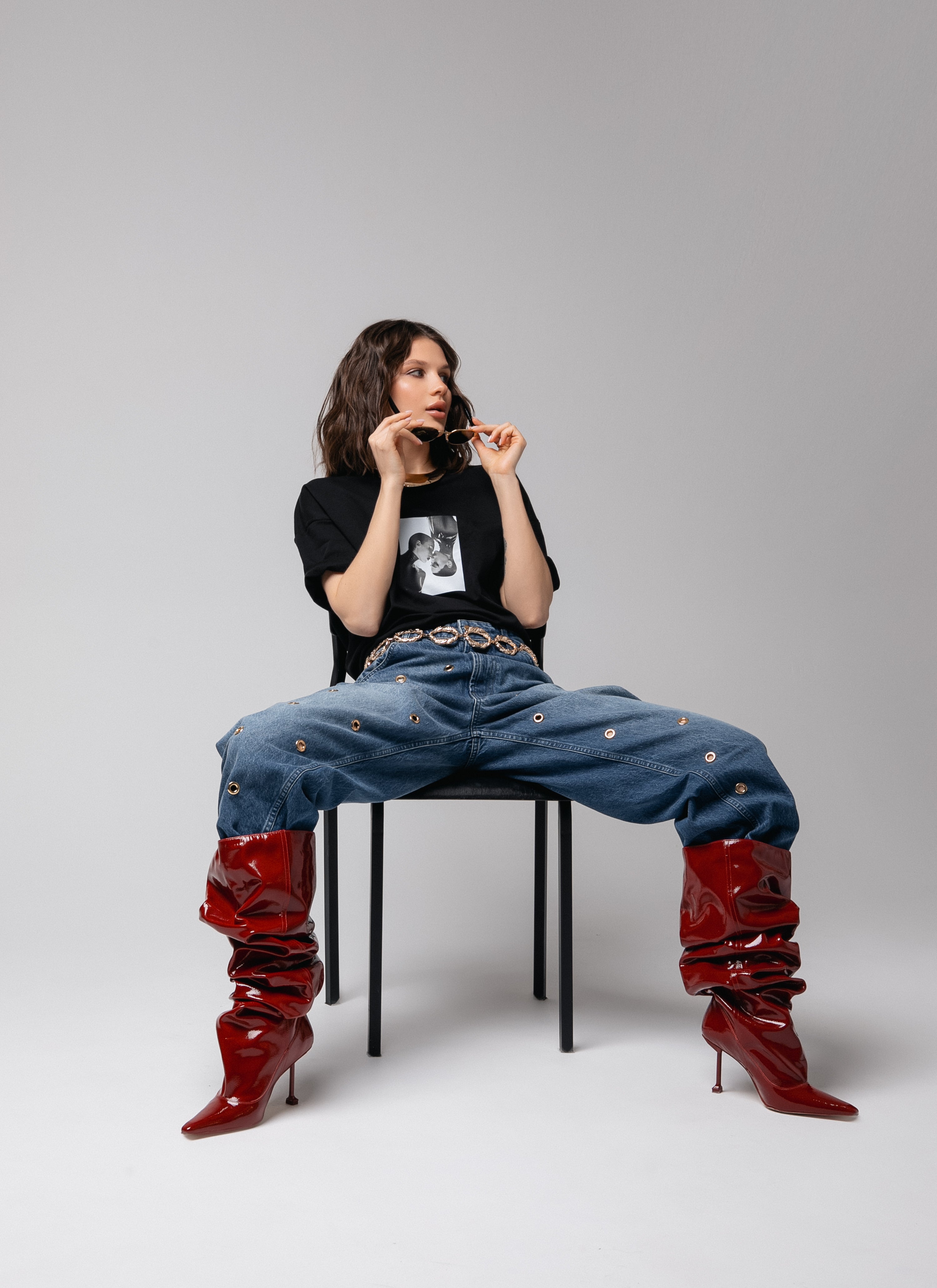 Oversized Black Unisex T-shirt with a Unique Print Sweet Duality