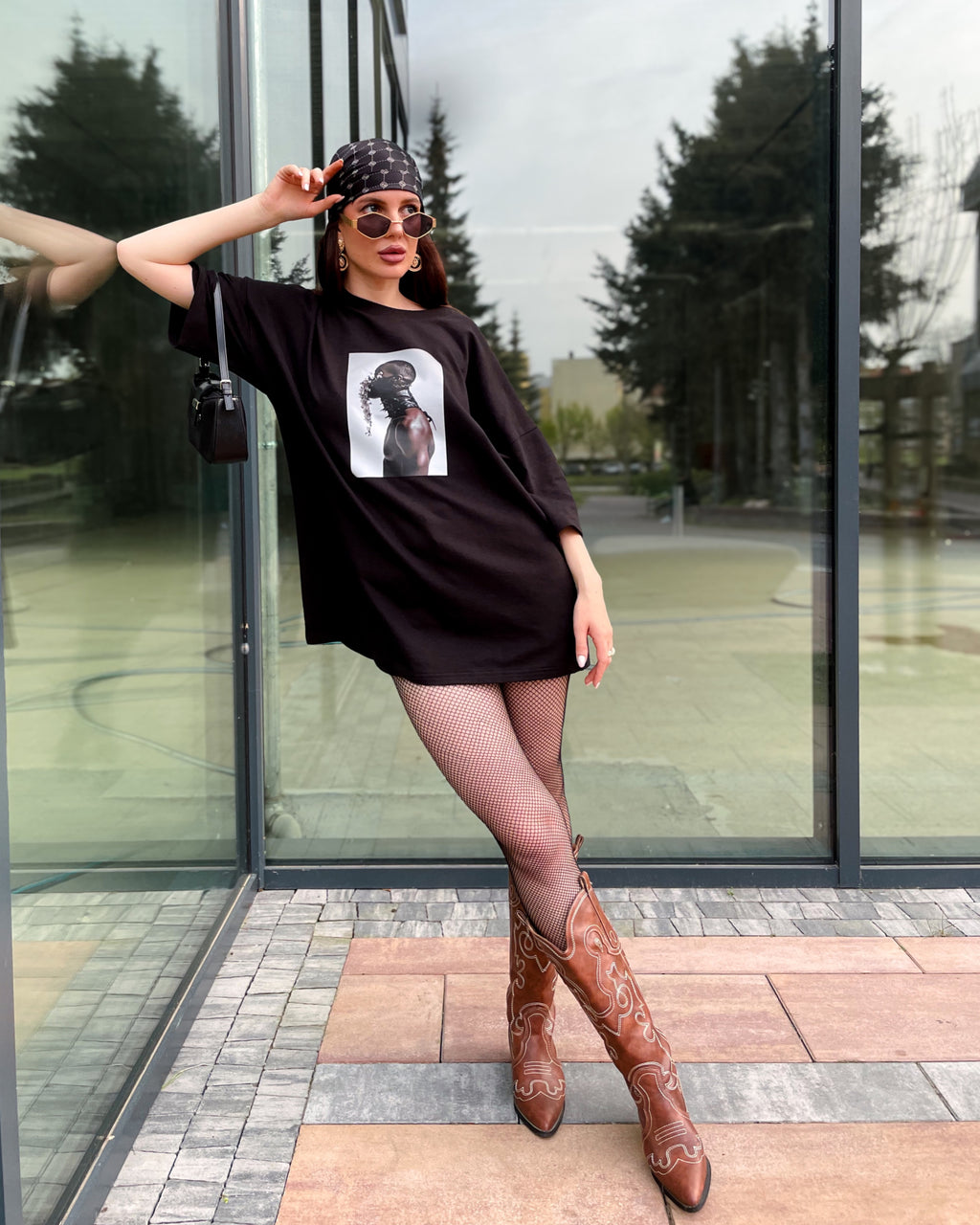 Oversized Black Unisex T-shirt with a Unique Print Primal Sin