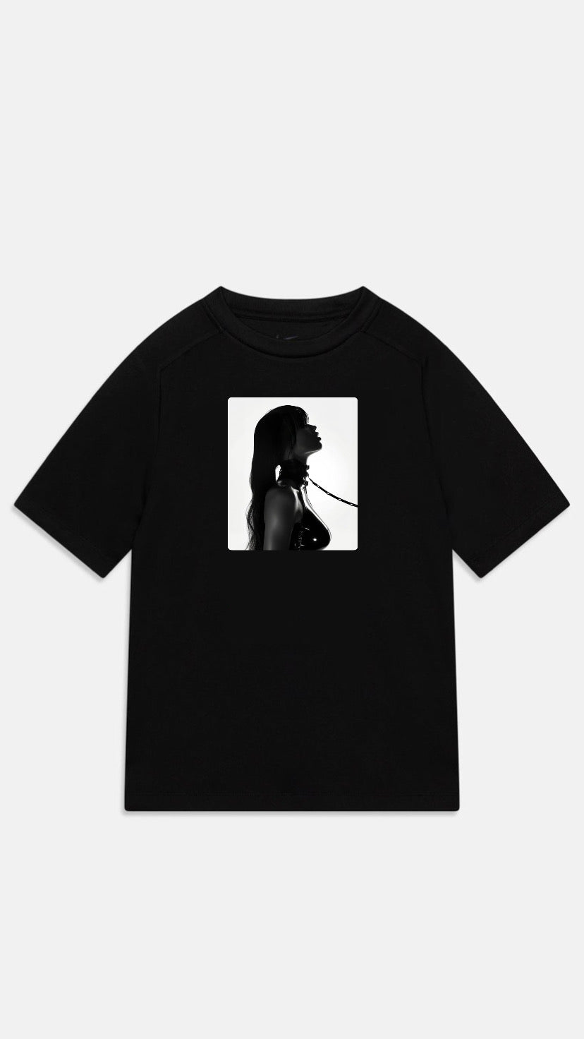 Oversized Black Unisex T-shirt with a Unique Print Power Play