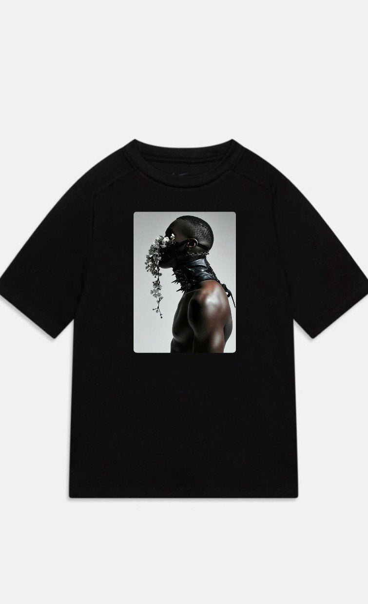 Oversized Black Unisex T-shirt with a Unique Print Primal Sin
